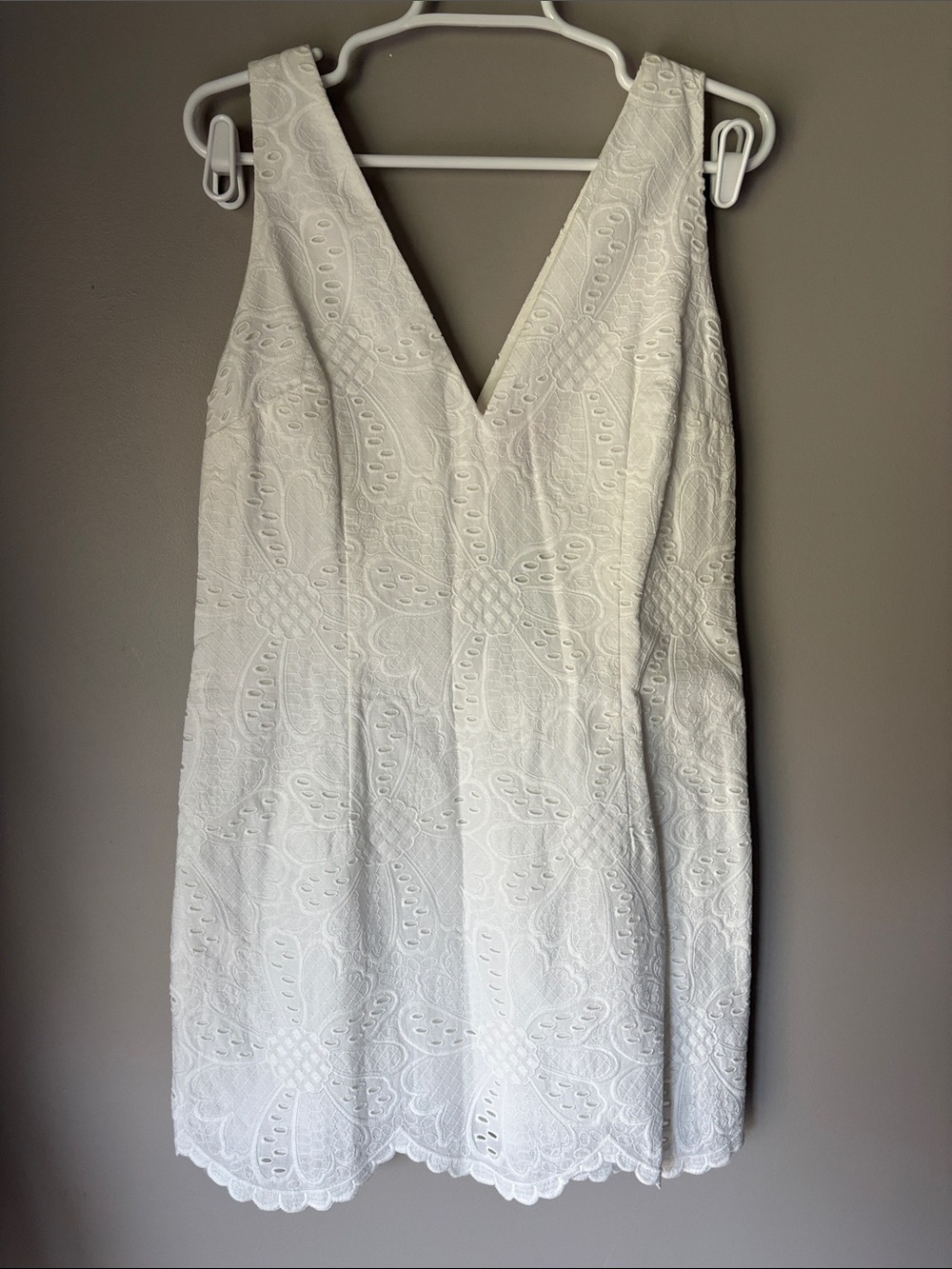 Lilly Pulitzer Madden Resort White Jumbo Pattern Petal Eyelet Dress
